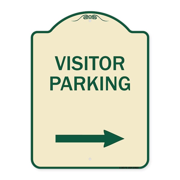 Signmission Reserved Parking Visitor Parking Arrow Pointing Right Heavy-Gauge Alum, 24" x 18", TG-1824-23023 A-DES-TG-1824-23023 - main